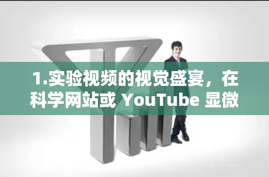 1.实验视频的视觉盛宴，在科学网站或 YouTube 显微镜频道中，有很多实验视频能够让人感到愉悦，尤其是那些高分辨率、高质量的视频，往往能够激发科学兴趣或提供有趣的知识