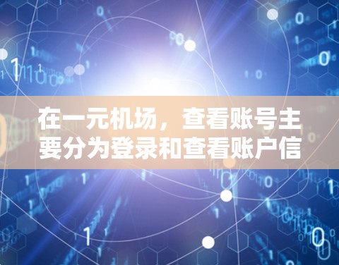 在一元机场,查看账号主要分为登录和查看账户信息两个步骤。以下是详细的步骤指南