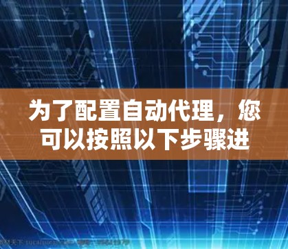 为了配置自动代理，您可以按照以下步骤进行