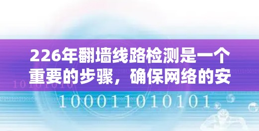 226年翻墙线路检测是一个重要的步骤,确保网络的安全性和流量的有效管理。以下是一个详细且结构化的步骤指南